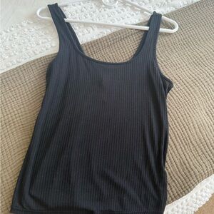 ALO Yoga Black Ribbed Sea Coast Tank Top